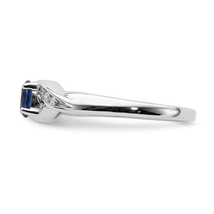 Solid 14k White Gold Oval Simulated Sapphire CZ Ring Goldia Rings