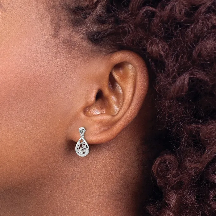 Solid 14k White Gold Simulated CZ Post Earrings Goldia Earrings