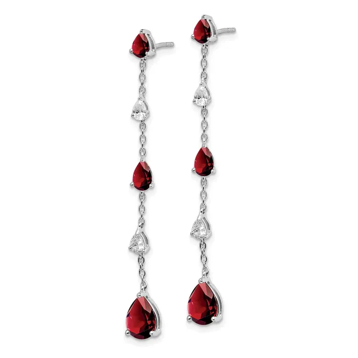 Solid 14k White Gold Simulated Garnet and Topaz Dangle Earrings Goldia Earrings Solid 14k White Gold Simulated Garnet and Topaz Dangle Earrings Goldia Earrings