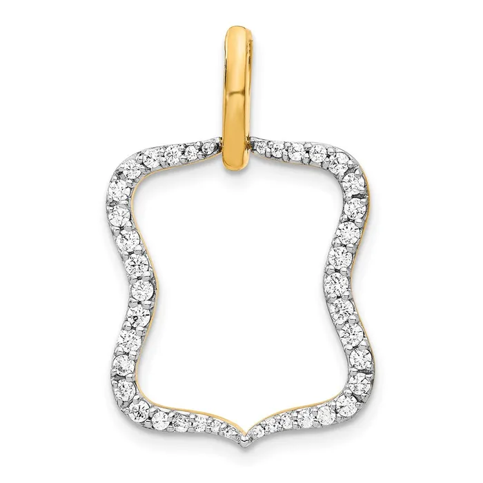 Solid 14k Yellow Gold 12ct Simulated CZ Fancy Pendant Goldia PreStyled Sets