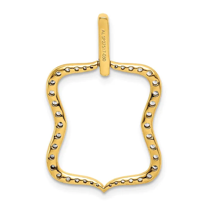 Solid 14k Yellow Gold 12ct Simulated CZ Fancy Pendant Goldia PreStyled Sets