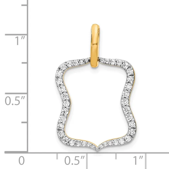 Solid 14k Yellow Gold 12ct Simulated CZ Fancy Pendant Goldia PreStyled Sets