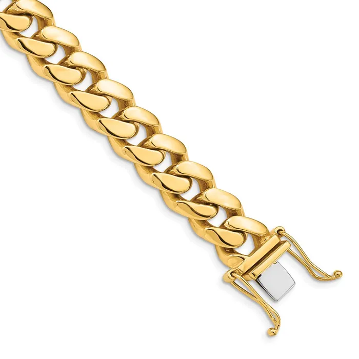 Solid 14K Yellow Gold 22 inch 107mm Hand Polished Miami Cuban Link with Box Catch Clasp Chain Necklace MDS Necklaces Solid 14K Yellow Gold 22 inch 107mm Hand Polished Miami Cuban Link with Box Catch Clasp Chain Necklace MDS Necklaces