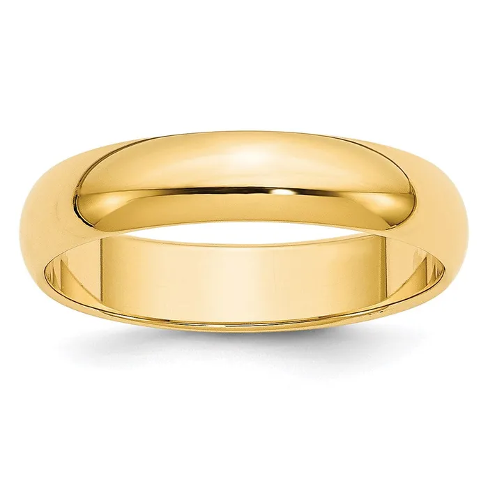 Solid 14K Yellow Gold 5mm HalfRound Wedding MensWomens Wedding Band Ring Size 115 Goldia Rings Solid 14K Yellow Gold 5mm HalfRound Wedding MensWomens Wedding Band Ring Size 115 Goldia Rings