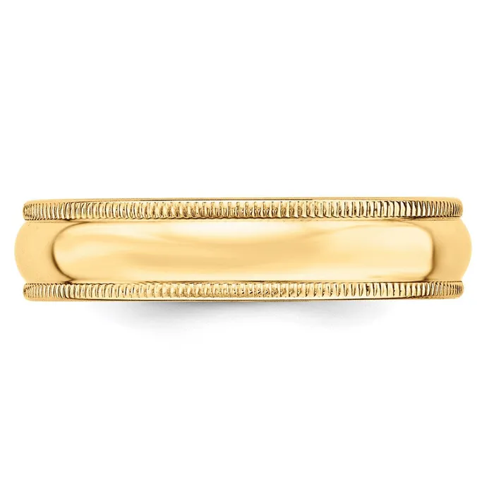 Solid 14K Yellow Gold 5mm Light Weight Milgrain Half Round MensWomens Wedding Band Ring Size 75 Goldia Rings Solid 14K Yellow Gold 5mm Light Weight Milgrain Half Round MensWomens Wedding Band Ring Size 75 Goldia Rings
