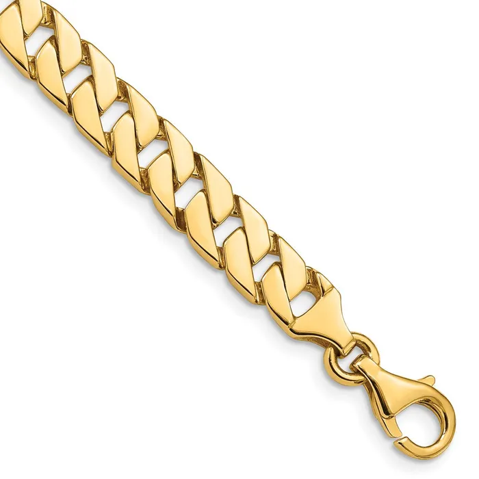 Solid 14K Yellow Gold 8 inch 74mm Hand Polished Fancy Link with Fancy Lobster Clasp Bracelet MDS Bracelets