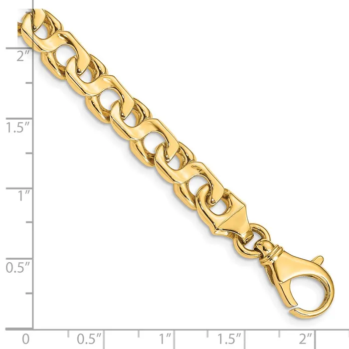 Solid 14K Yellow Gold 8 inch 74mm Hand Polished Fancy Link with Fancy Lobster Clasp Bracelet MDS Bracelets Solid 14K Yellow Gold 8 inch 74mm Hand Polished Fancy Link with Fancy Lobster Clasp Bracelet MDS Bracelets