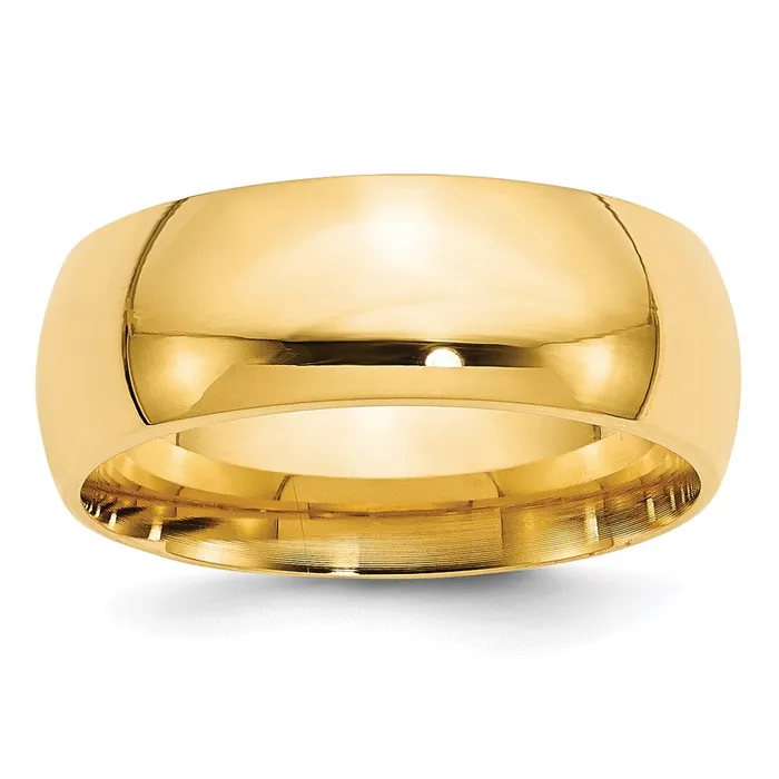 Solid 14K Yellow Gold 8mm Comfort Fit MensWomens Wedding Band Ring Size 6 Goldia Rings Solid 14K Yellow Gold 8mm Comfort Fit MensWomens Wedding Band Ring Size 6 Goldia Rings