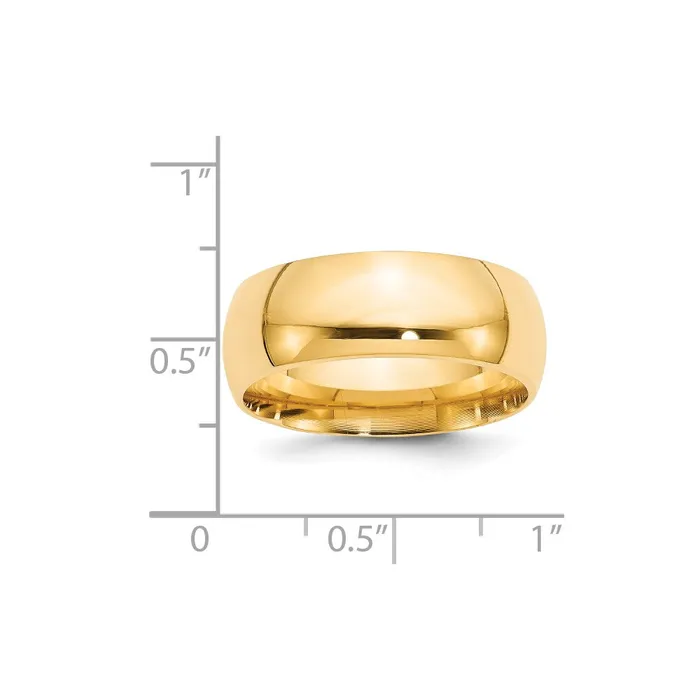 Solid 14K Yellow Gold 8mm Comfort Fit MensWomens Wedding Band Ring Size 6 Goldia Rings Solid 14K Yellow Gold 8mm Comfort Fit MensWomens Wedding Band Ring Size 6 Goldia Rings