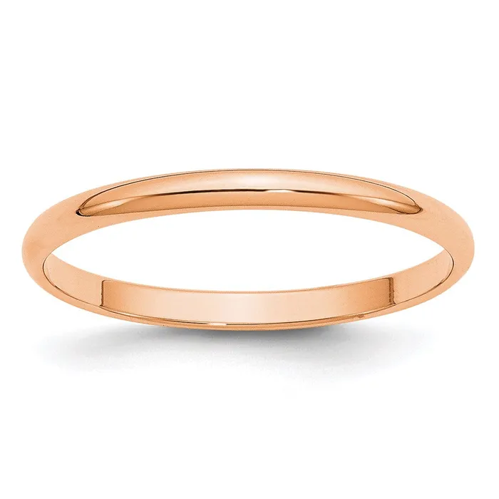 Solid 14K Yellow Gold Rose Gold 2mm Light Weight Half Round MensWomens Wedding Band Ring Size 4 Goldia Rings Solid 14K Yellow Gold Rose Gold 2mm Light Weight Half Round MensWomens Wedding Band Ring Size 4 Goldia Rings