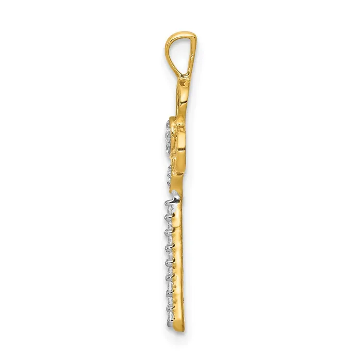 Solid 14k Yellow Gold Simulated CZ Club Key Pendant Goldia PreStyled Sets Solid 14k Yellow Gold Simulated CZ Club Key Pendant Goldia PreStyled Sets