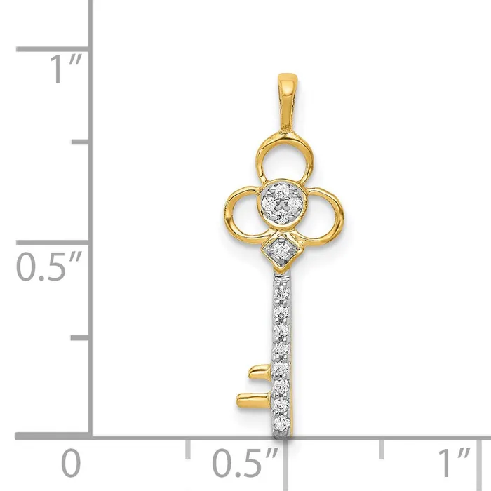 Solid 14k Yellow Gold Simulated CZ Club Key Pendant Goldia PreStyled Sets Solid 14k Yellow Gold Simulated CZ Club Key Pendant Goldia PreStyled Sets