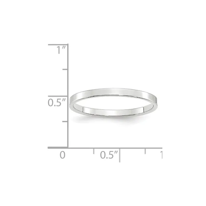 Solid 18K White Gold 2mm Light Weight Flat MensWomens Wedding Band Ring Size 10 Goldia Rings Solid 18K White Gold 2mm Light Weight Flat MensWomens Wedding Band Ring Size 10 Goldia Rings