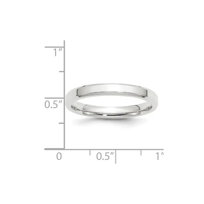 Solid 18K White Gold 3mm Bevel Edge Comfort Fit MensWomens Wedding Band Ring Size 105 Goldia Rings Solid 18K White Gold 3mm Bevel Edge Comfort Fit MensWomens Wedding Band Ring Size 105 Goldia Rings
