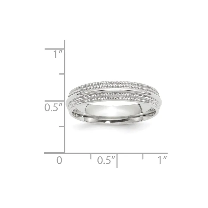 Solid 18K White Gold 5mm Double Milgrain Comfort Fit MensWomens Wedding Band Ring Size 55 Goldia Rings Solid 18K White Gold 5mm Double Milgrain Comfort Fit MensWomens Wedding Band Ring Size 55 Goldia Rings