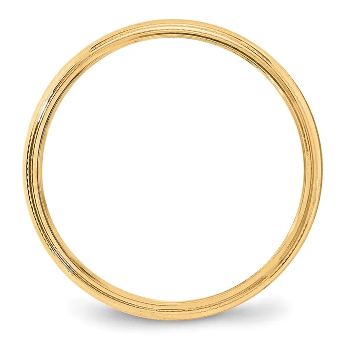 Solid 18K Yellow Gold 4mm Milgrain HalfRound Wedding MensWomens Wedding Band Ring Size 55 Goldia Rings Solid 18K Yellow Gold 4mm Milgrain HalfRound Wedding MensWomens Wedding Band Ring Size 55 Goldia Rings