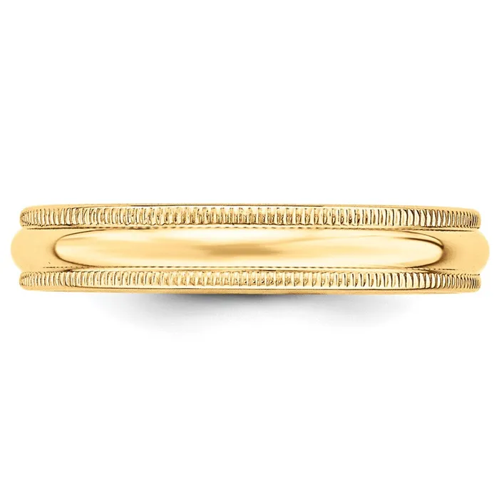 Solid 18K Yellow Gold 4mm Milgrain HalfRound Wedding MensWomens Wedding Band Ring Size 55 Goldia Rings Solid 18K Yellow Gold 4mm Milgrain HalfRound Wedding MensWomens Wedding Band Ring Size 55 Goldia Rings