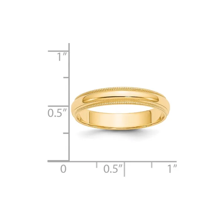 Solid 18K Yellow Gold 4mm Milgrain HalfRound Wedding MensWomens Wedding Band Ring Size 55 Goldia Rings Solid 18K Yellow Gold 4mm Milgrain HalfRound Wedding MensWomens Wedding Band Ring Size 55 Goldia Rings