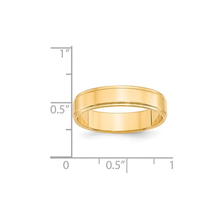Solid 18K Yellow Gold 5mm Flat with Step Edge MensWomens Wedding Band Ring Size 5 Goldia Rings Solid 18K Yellow Gold 5mm Flat with Step Edge MensWomens Wedding Band Ring Size 5 Goldia Rings