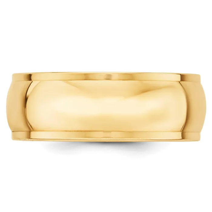 Solid 18K Yellow Gold 8mm Half Round with Edge MensWomens Wedding Band Ring Size 125 Goldia Rings Solid 18K Yellow Gold 8mm Half Round with Edge MensWomens Wedding Band Ring Size 125 Goldia Rings