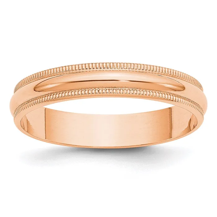 Solid 18K Yellow Gold Rose Gold 4mm Light Weight Milgrain Half Round MensWomens Wedding Band Ring Size 115 Goldia Rings Solid 18K Yellow Gold Rose Gold 4mm Light Weight Milgrain Half Round MensWomens Wedding Band Ring Size 115 Goldia Rings