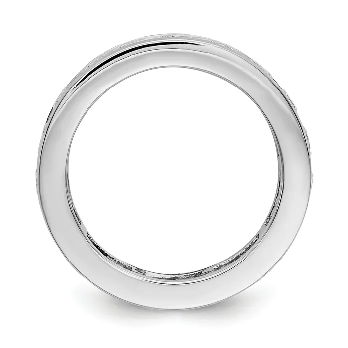 Solid Real 14k White Gold Polished 3ct Channel Set CZ Eternity Wedding Band Ring Goldia Rings
