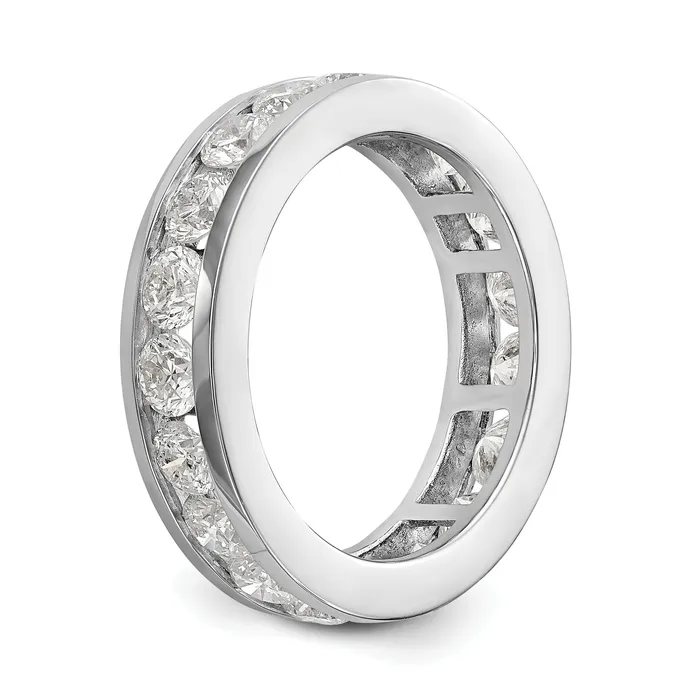 Solid Real 14k White Gold Polished 3ct Channel Set CZ Eternity Wedding Band Ring Goldia Rings