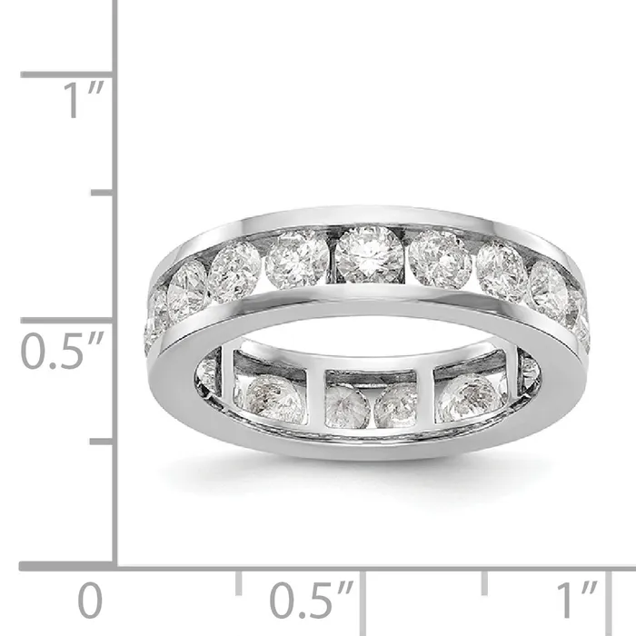 Solid Real 14k White Gold Polished 3ct Channel Set CZ Eternity Wedding Band Ring Goldia Rings