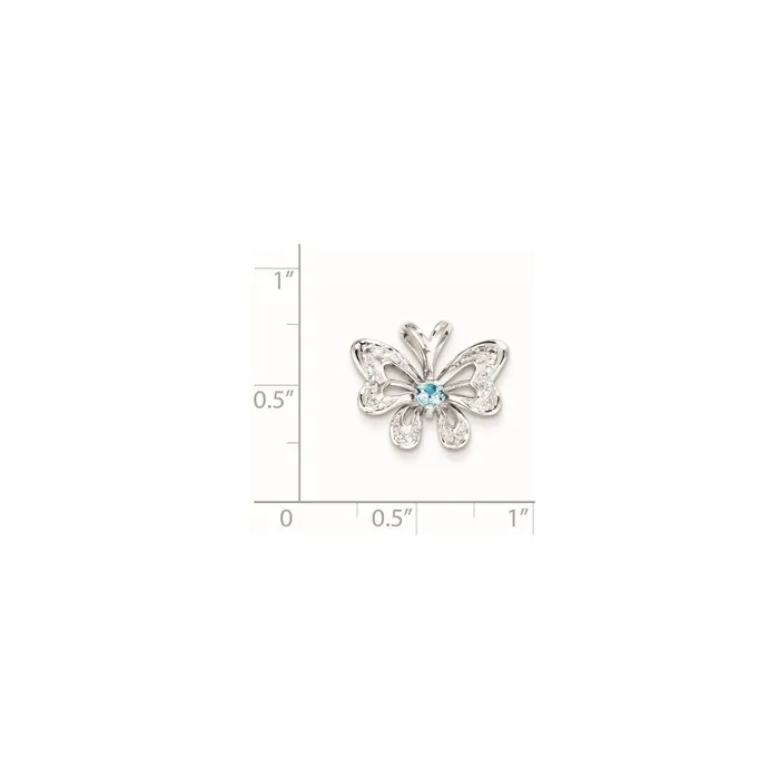 Sterling Silver Blue Topaz u0026 Diamond Pendant Goldia Necklaces