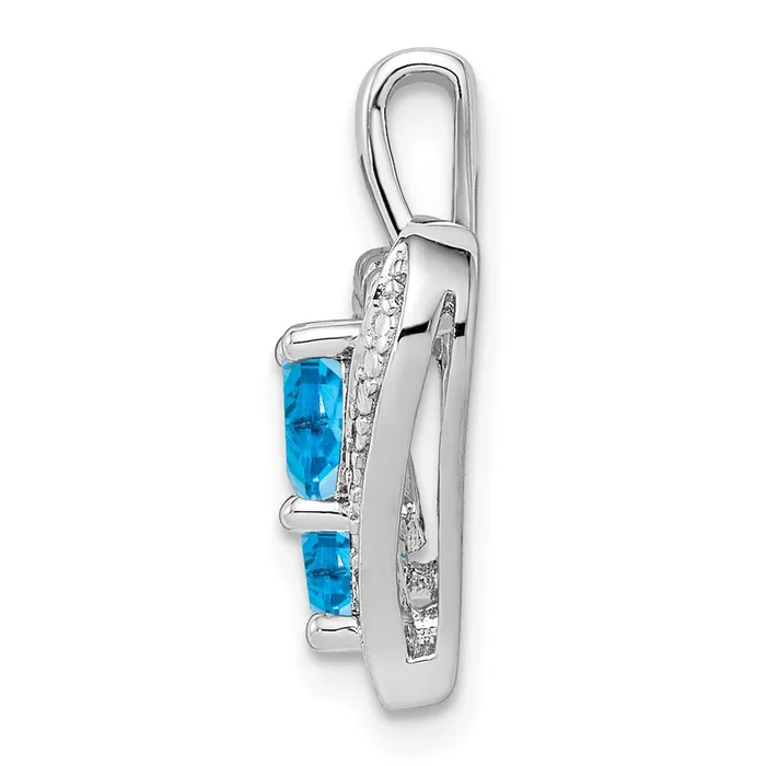 Sterling Silver Rhodiumplated Blue Topaz Diamond Pendant Goldia Necklaces