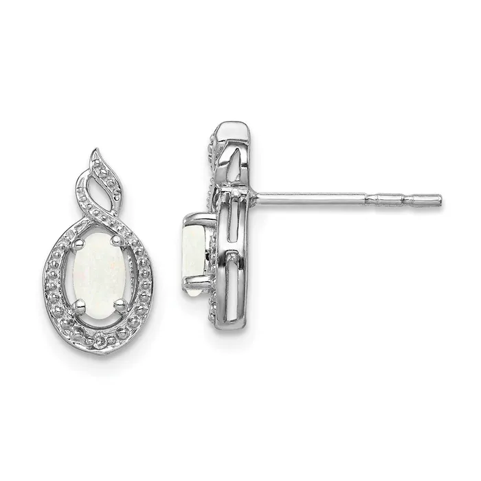 Sterling Silver Rhodiumplated Created Opal u0026 Diamond Earrings Goldia Earrings Sterling Silver Rhodiumplated Created Opal u0026 Diamond Earrings Goldia Earrings