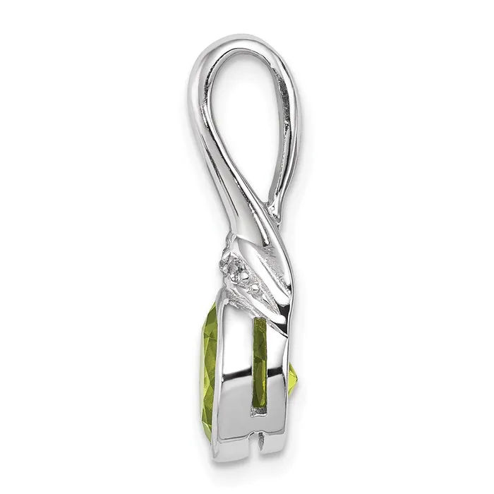 Sterling Silver Rhodiumplated CZ and Peridot Pendant Goldia Necklaces