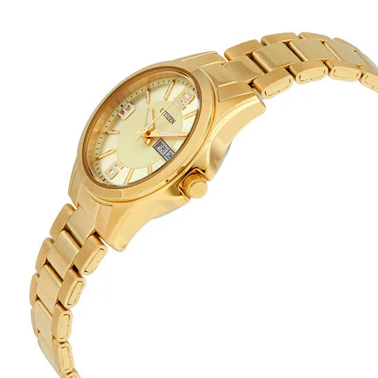 Watches JMS always Original Citizen Gold Dial Quartz Ladies Watch EQ059351P Watches JMS always Original Citizen Gold Dial Quartz Ladies Watch EQ059351P