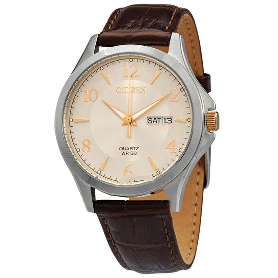 Watches JMS always Original Citizen Quartz Champagne Dial Brown Leather Mens Watch BF200929X Watches JMS always Original Citizen Quartz Champagne Dial Brown Leather Mens Watch BF200929X