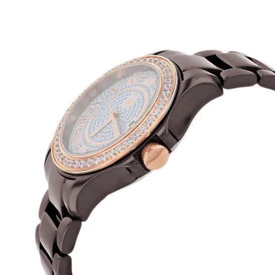 Watches JMS always Original Jivago Ceramic Crystal Pave Dial Ladies Maroon Watch JV9416 Watches JMS always Original Jivago Ceramic Crystal Pave Dial Ladies Maroon Watch JV9416