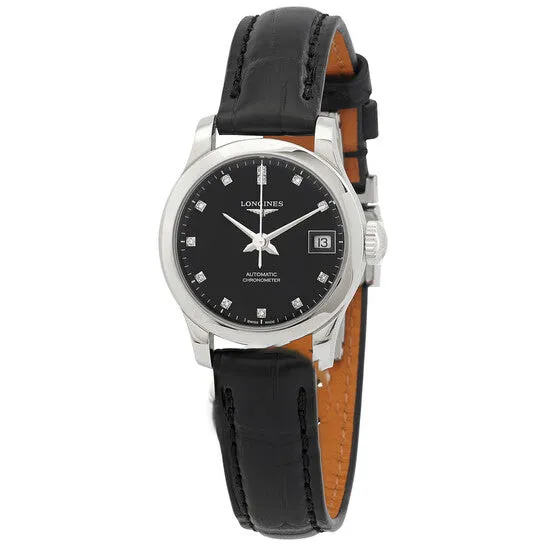 Watches JMS always Original Longines Record Automatic Diamond Black Dial Ladies Watch L23204572 Watches JMS always Original Longines Record Automatic Diamond Black Dial Ladies Watch L23204572