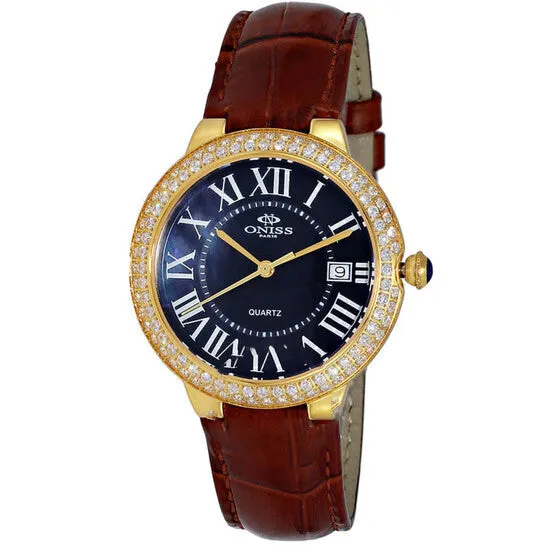 Watches JMS always Original Oniss ON3322L Quartz Crystal Black Dial Ladies Watch ON3322LGBK Watches JMS always Original Oniss ON3322L Quartz Crystal Black Dial Ladies Watch ON3322LGBK